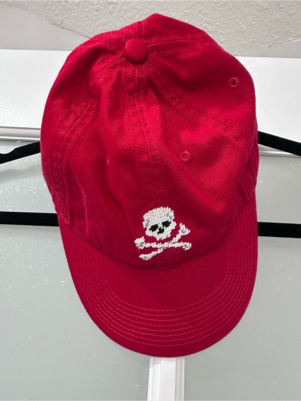 Smathers & Branson Red Skull and Crossbone Baseball Cap Hat